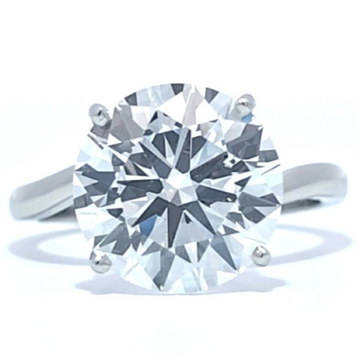 Ring Platin -  5.52ct. tw. Diamant (Laboratoriedyrket) - E, VS1, GRATIS FRAGT