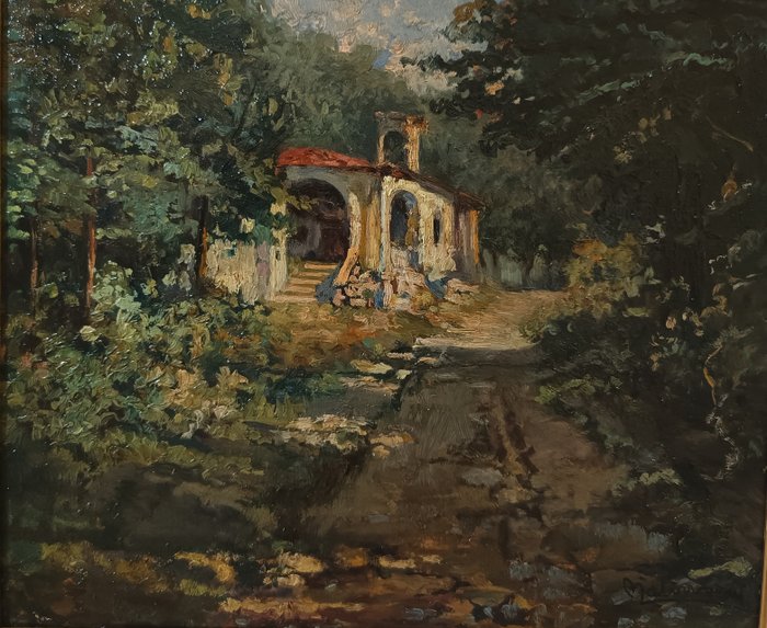 Angelo Malinverni (1877–1947) - La casa nel bosco - No Reserve