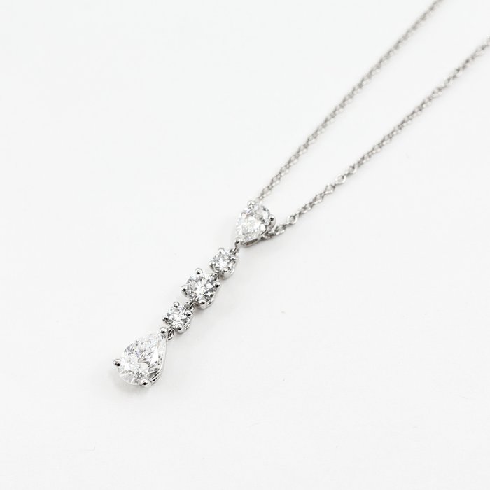 Tiffany  Co. - Halskæde med vedhæng - Drop Diamond Necklace Platin