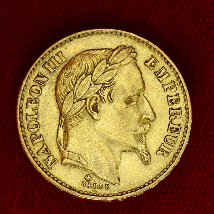 645 grams - Guld 900 - 20 Francs Napoleon III - Præget bar