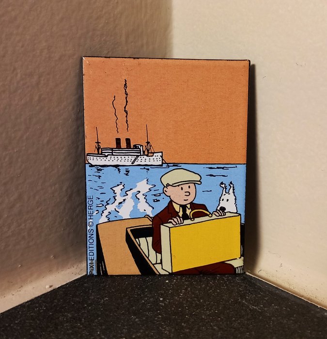 Moulinsart - Tintin - 70003 - Figurine Pixi - Plaque émaillée magnétique