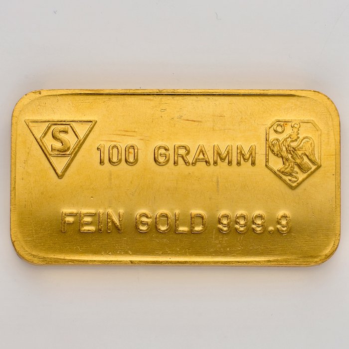 100 gram - Guld 999 - Schweizerischer Bankverein