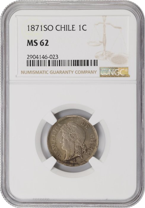 Chile. 1 Centavo 1871 - NGC MS 62