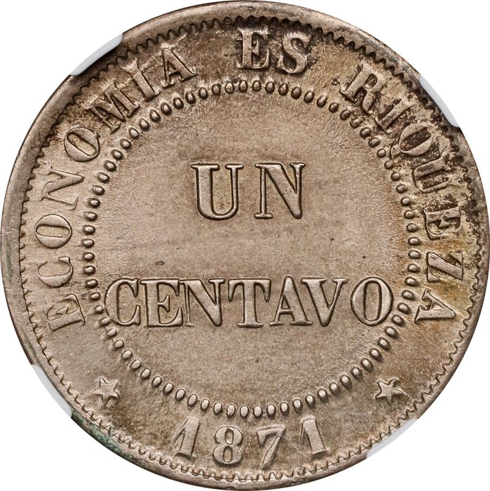 Chile. 1 Centavo 1871 - NGC MS 62