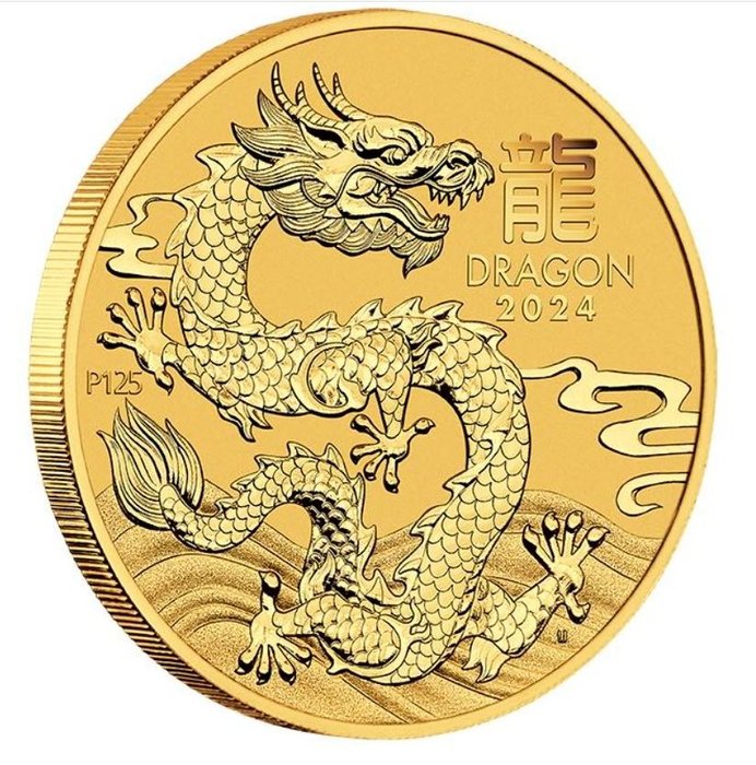 Australien. 15 Dollars 2024 1/10 oz - Gold .999 - Perth Mint - Australien - Lunar 3 - Drache