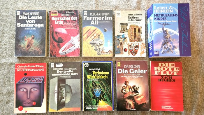 Robert A. Heinlein, Frank Herbert, Philip E. High, Hodder-Williams, Houssin, Hughes - Konvolut: 10 x Science-Fiction (dt. Erstausgaben) - 1971-2000