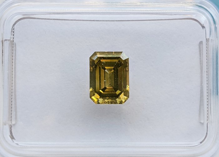 Ingen mindstepris - 1 pcs Diamant  (Naturfarvet)  - 1.01 ct - Fancy Brun, Gul Grøn - SI1 - International Gemological Institute (IGI)