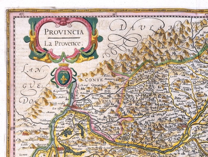 Frankrig - Provence Alpes Côte d'Azur; Hondius / Janssonius - Provincia / La Provence - 1638