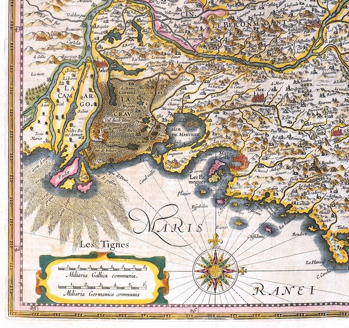 Frankrig - Provence Alpes Côte d'Azur; Hondius / Janssonius - Provincia / La Provence - 1638