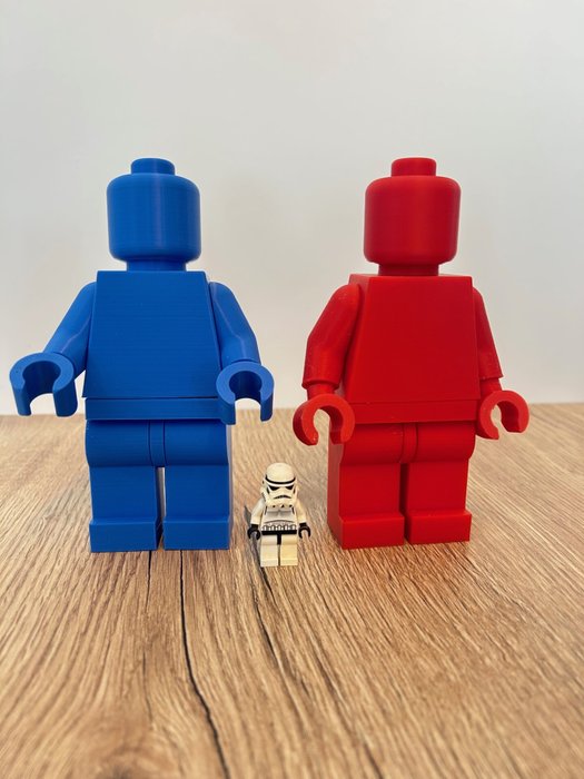 Fait maison - Réplique de Minifigures LEGO - Grand Modèle (16,5 cm) - Bleu et Rouge - Frankrig