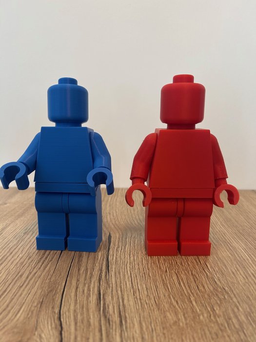 Fait maison - Réplique de Minifigures LEGO - Grand Modèle (16,5 cm) - Bleu et Rouge - Frankrig