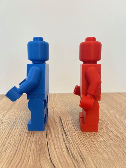 Fait maison - Réplique de Minifigures LEGO - Grand Modèle (16,5 cm) - Bleu et Rouge - Frankrig