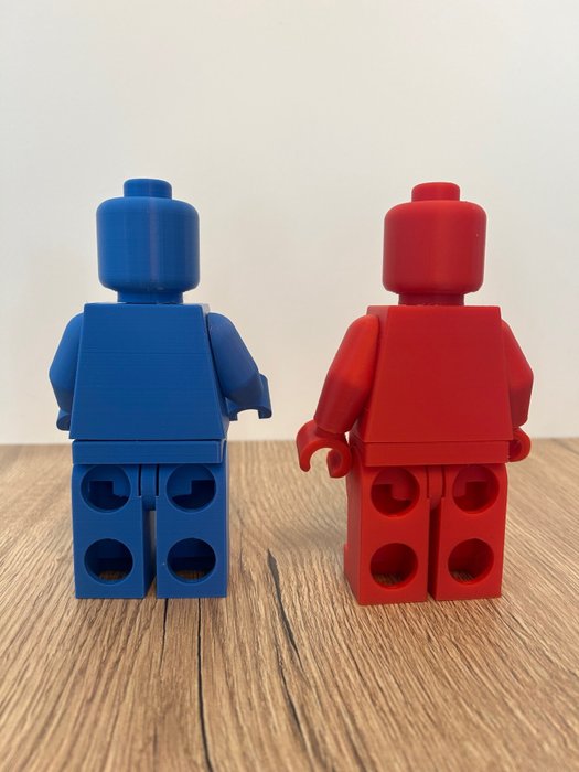 Fait maison - Réplique de Minifigures LEGO - Grand Modèle (16,5 cm) - Bleu et Rouge - Frankrig