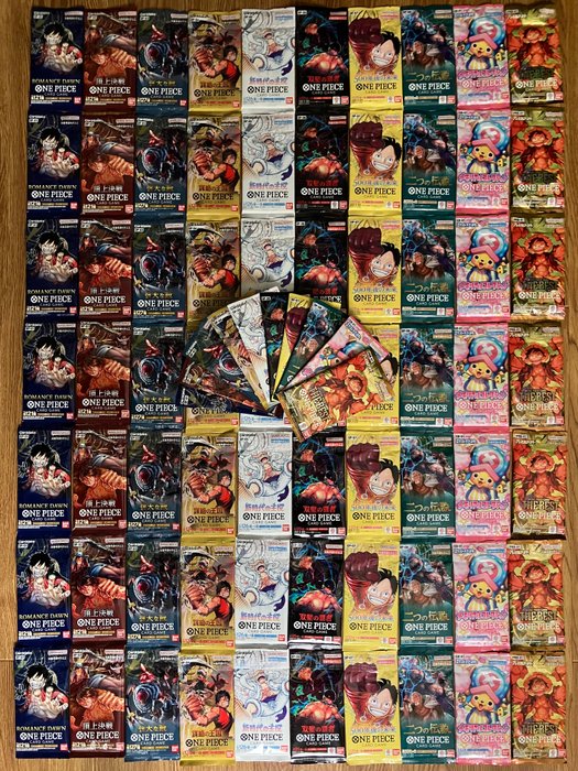 Bandai - 80 Booster pack - 10 different packs 8 sets - ONE PIECE CARD GAME Japanese