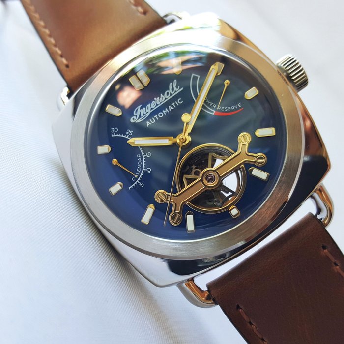 Ingersoll - Automatic - 38 Jewels - Open Heart - Power Reserve - Horween Leather - Gold - Ingen mindstepris - Mænd - Ny