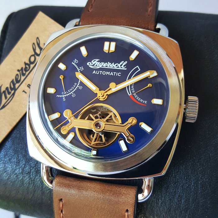 Ingersoll - Automatic - 38 Jewels - Open Heart - Power Reserve - Horween Leather - Gold - Ingen mindstepris - Mænd - Ny