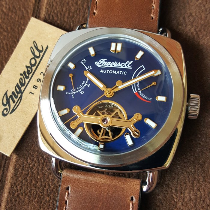 Ingersoll - Automatic - 38 Jewels - Open Heart - Power Reserve - Horween Leather - Gold - Ingen mindstepris - Mænd - Ny