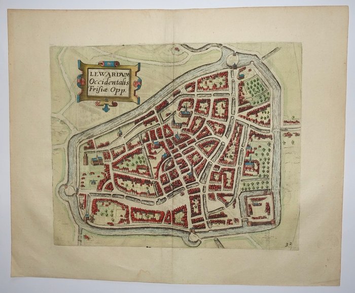 Holland - Leeuwarden; L Guicciardini - Lewardum Occidentalis Frisiae Opp. - 1612