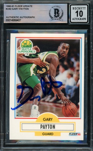 1990 Fleer Seattle Supersonics Gary Payton #U-92 - Autograph BGS Autentisk Auto - 1 Graded card