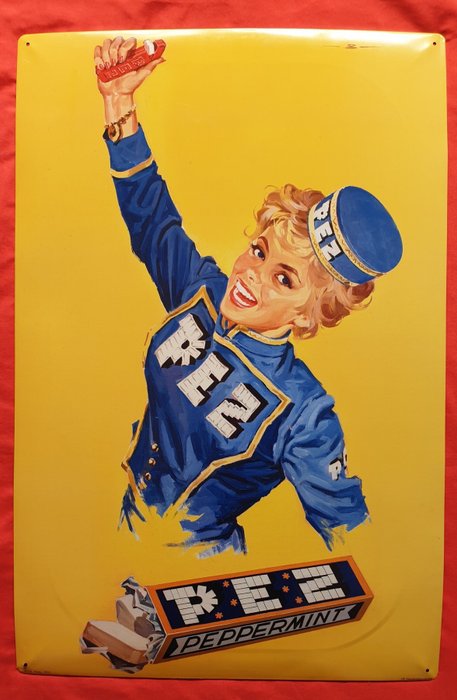 Large advertising sign from PEZ Ed.Haas - Emaljeplade - Metal