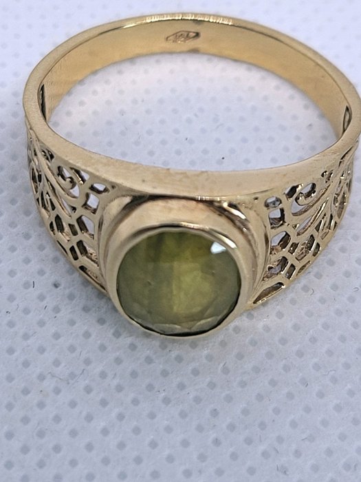 Ring - 18 kraat Gulguld -  430ct tw Peridot