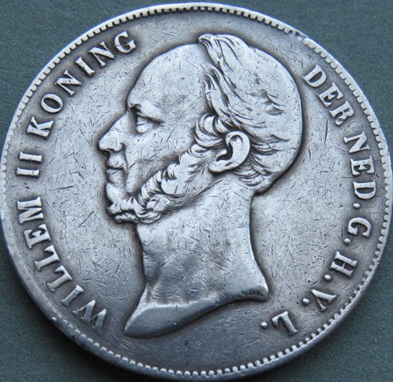 Holland. Willem II (1840-1849). 2 1/2 Gulden 1847  (Ingen mindstepris)