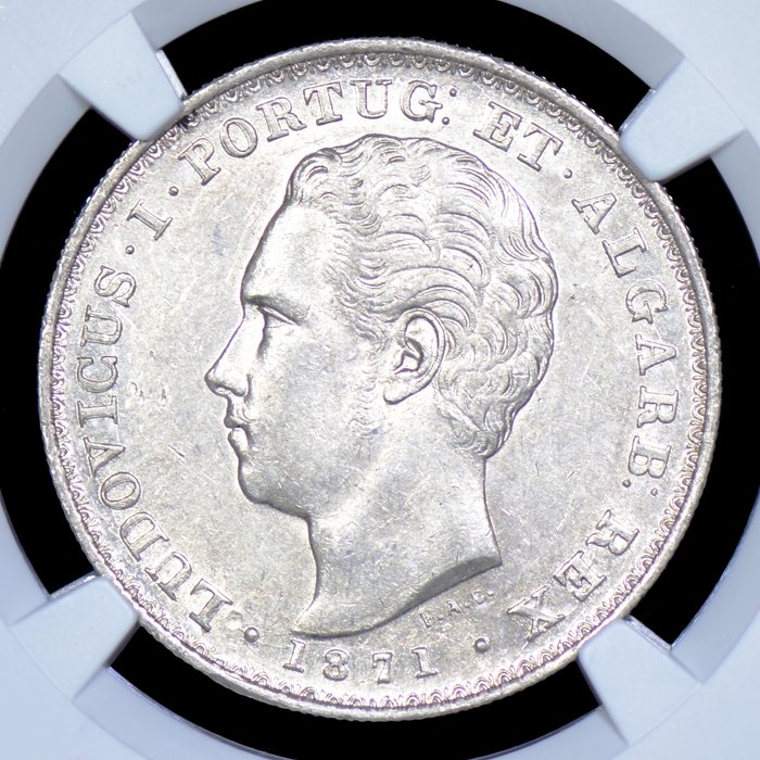 Portugal. D. Luís I (1861-1889). 500 Reis 1871 - NGC - AU 58