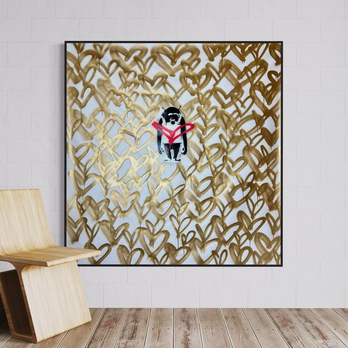 Timo Wedell (1994) - Banksy Gold Love - XXL · No Reserve