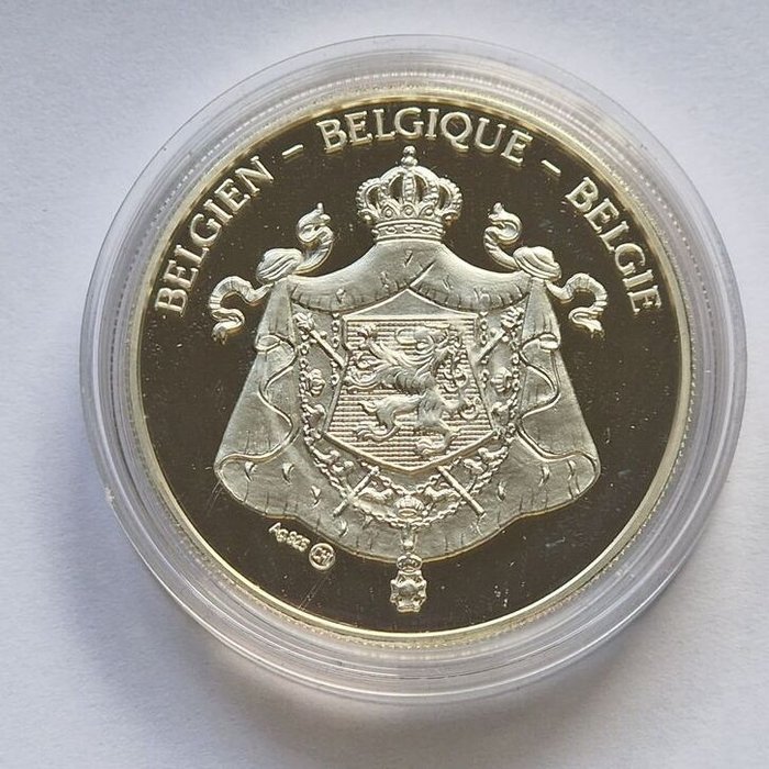 Belgien. 20 Euro 925 Silber mit Briefmarke, Piefort  (Ingen mindstepris)