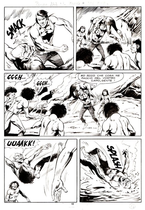 Donatelli, Franco - 2 Original page - Zagor #211 - "il mostro a tre teste" - 1983