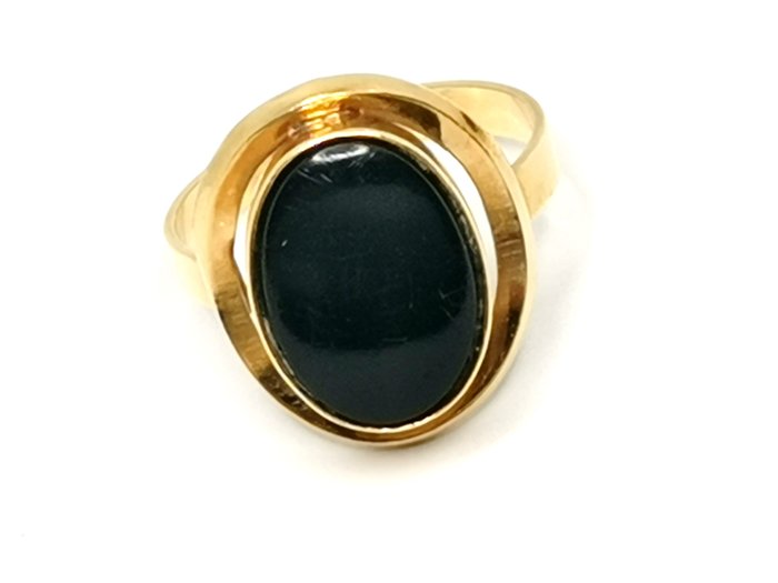 Ring - 18 kraat Gulguld Onyx