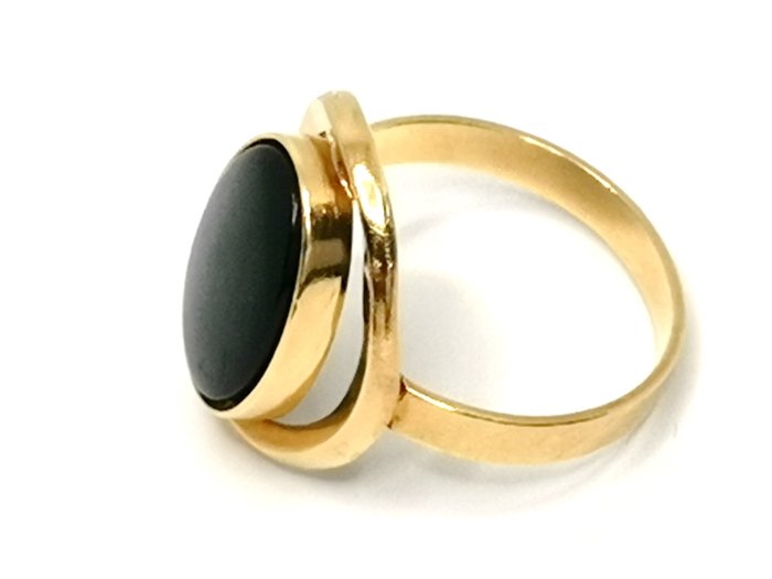 Ring - 18 kraat Gulguld Onyx