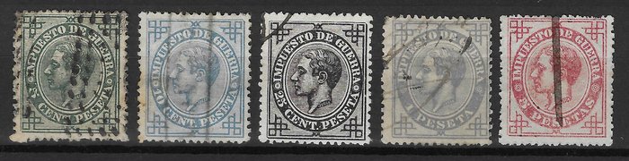 Spanien 1876 - Alfonso XII - Edifil 183/187