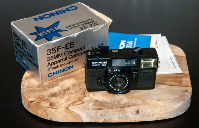 Chinon 35F-EE in box with manual and papers! | Analogt kompaktkamera