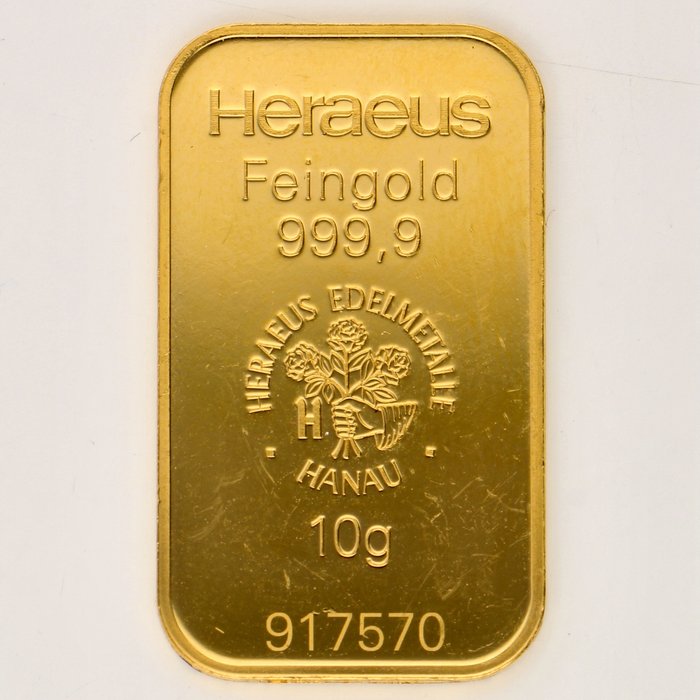 10 gram - Guld 999 - Heraeus