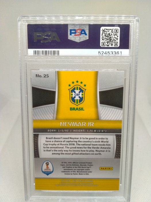 2018 - Panini - Prizm World Cup - Neymar Jr - #25 - 1 Graded card - PSA 10