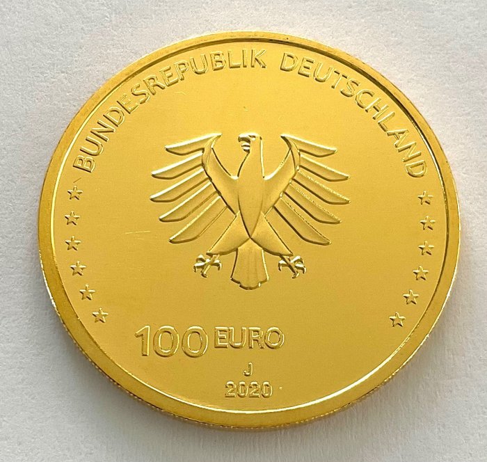 Tyskland. 100 Euro 2020 J - Einigkeit- 1/2 oz