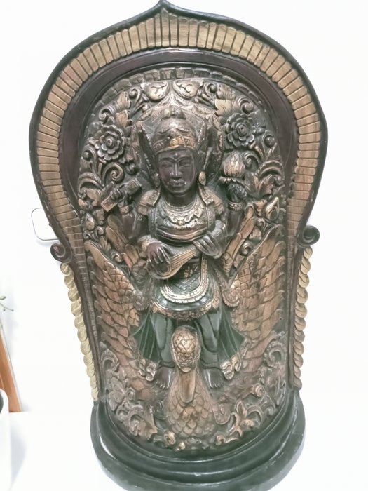 Gudinde Saraswati træskulptur 76 cm - Bali - Thailand  (Ingen mindstepris)