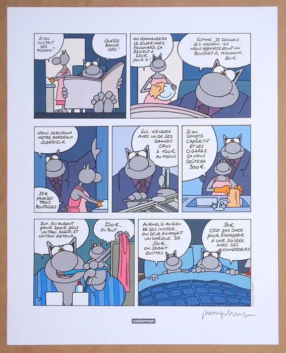 Geluck Philippe - 1 Offset Print - Le Chat - Les Michon - 2013