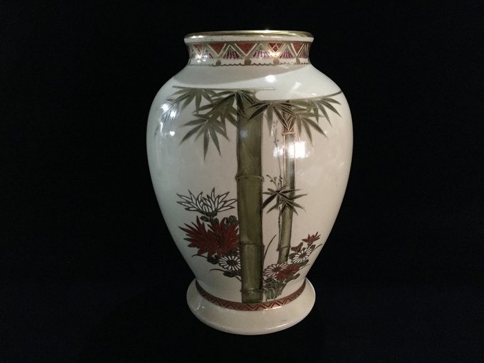 Vase - Signeret 薩摩焼 SATSUMA WARE 陶正山 / Japansk vintage keramik blomstervase / Håndmalet - Japan  (Ingen mindstepris)