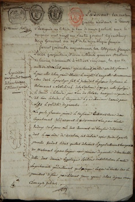 Various - French Documents, Manuscripts, Hand written, Signed, Multiple stamps - 1799