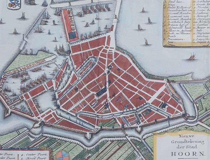 Holland - Horn; Isaak Tirion - Nieuwe Grondtekening der Stad Hoorn - 1743