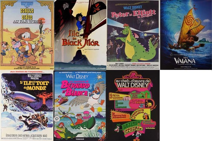 Walt Disney Original Animation French Posters Lot