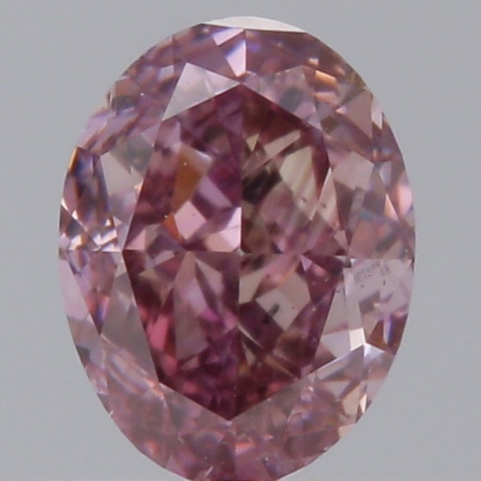 1 pcs Diamant  (Naturfarvet)  - 0.41 ct - Oval - Fancy deep Brunlig, Lilla Lyserød - SI1 - Gemological Institute of America (GIA)