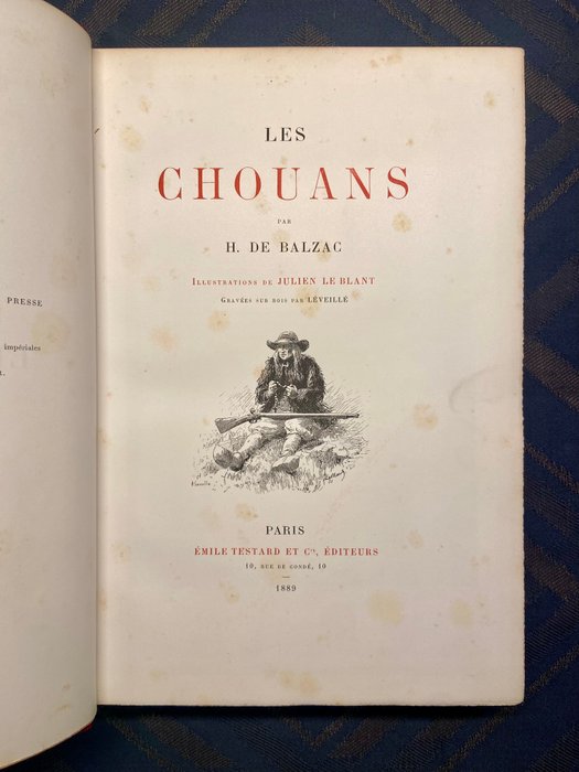 H De Balzac / Julien Le Blant - Les Chouans - 1889