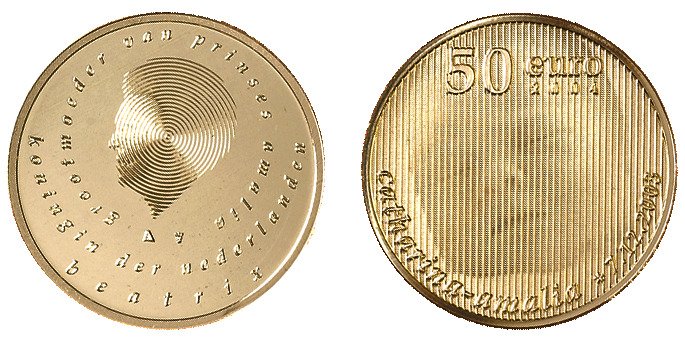 Holland. 50 Euro 2004 "Geboortemunt" Proof