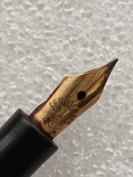 Fendograph - Penna stilografica Fendograph Or Lamine  Nib 14 Kt 585 - Fyldepen