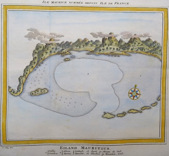 Afrika - Mauritius; Bellin / Van der Schley - Ile Maurice Nommee Depuis Ile De France / Eiland Mauritius - 1751-1760