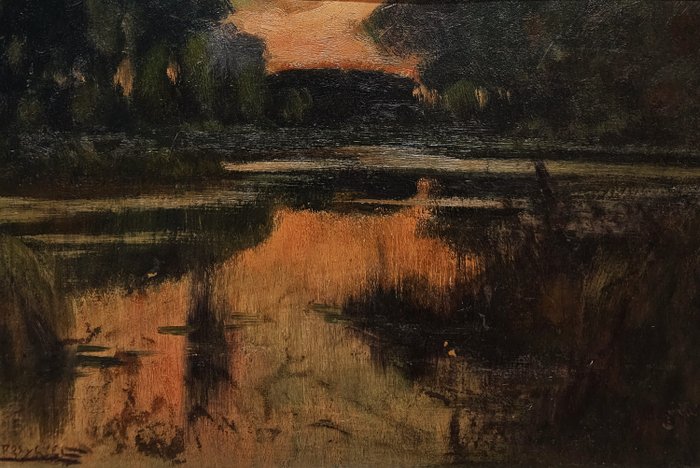 Antoni Ros y Guell (1873-1954) - Reflejos al atardecer