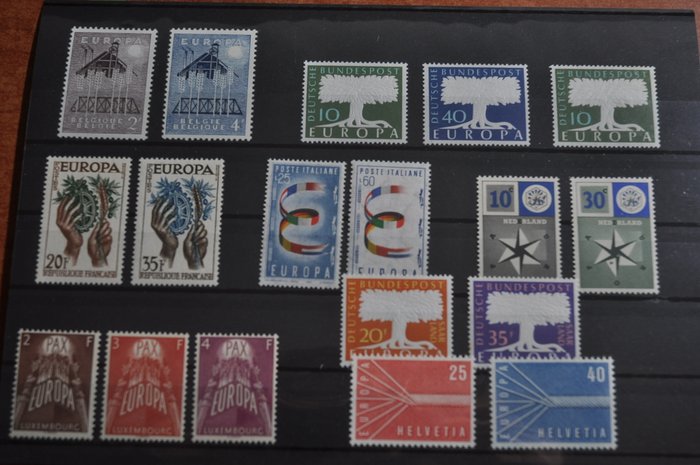 Europa CEPT 1956/1975 - MNH parti med forskellige bedre A5 lagerkort